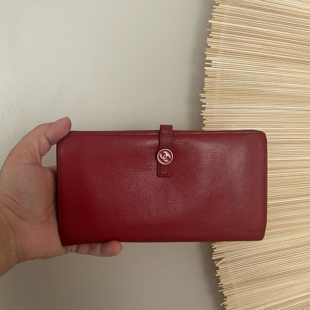 Chanel Red Leather Wallet